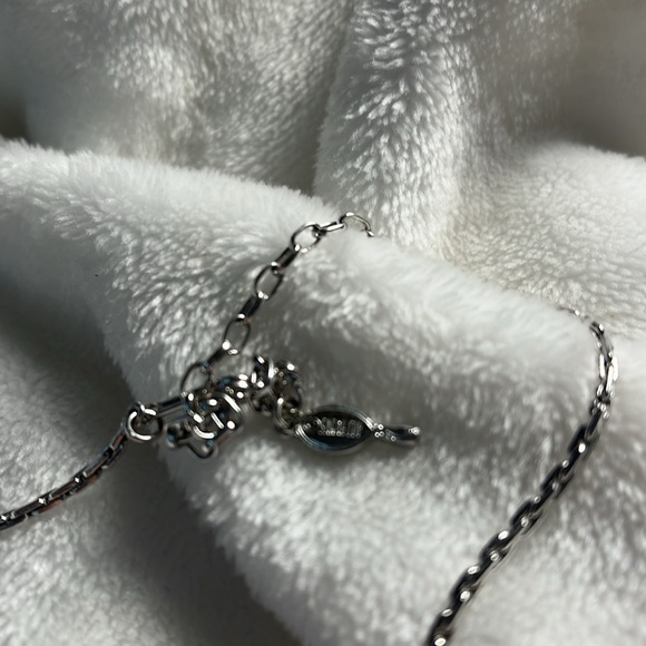 Necklace Sara Coventry fine silver chain, charm for SC on hook clasp - Picture 2 of 4